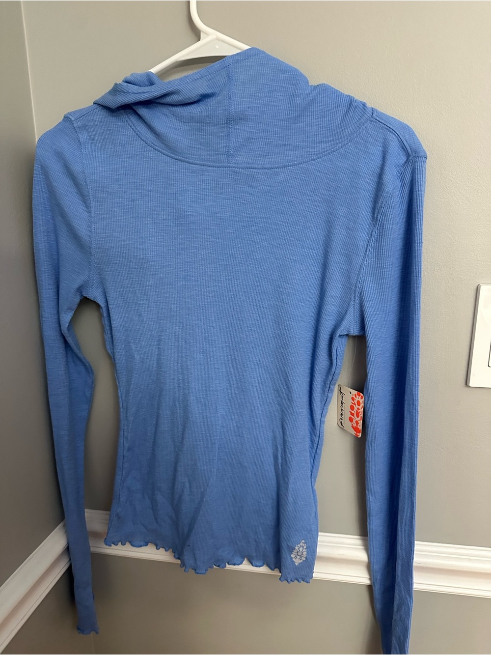 Free People Movement Blue Hood Long Sleeve Shirt